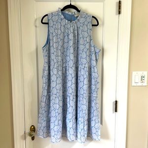 LOFT, xl, blue and white dress.